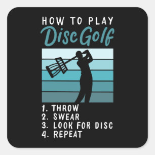 How To Play Disc Golf Square Sticker