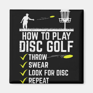 How To Play Disc Golf Throw Frisbee Frolf Joke Men Magnet
