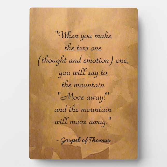 How To Pray Gospel Of Thomas Plaque (Front)