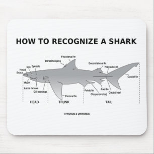 How To Recognise A Shark (Biology Humour) Mouse Pad