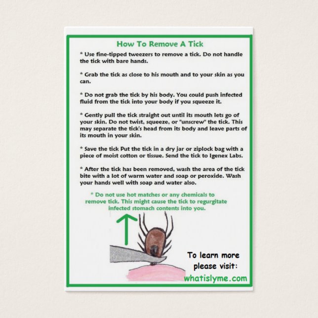How to Remove a Tick Properly Card (Front)
