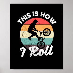 How to ride BMX Vintage Biking Retro bike Poster