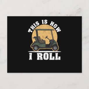 How to roll golf rolling cart drive golfers drive postcard