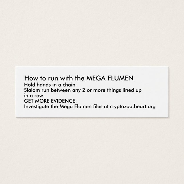 How to run with the MEGA FLUMEN (Front)