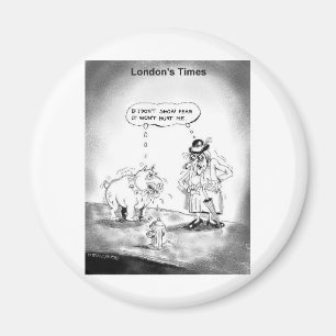 How To Scare A Big Dog Funny Cartoon Gifts & Tees Magnet