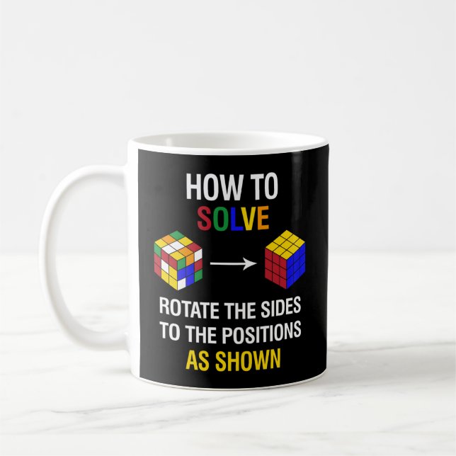 How To Solve Competitive Puzzle Speed Cubing Math Coffee Mug (Left)