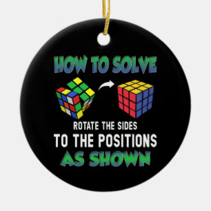 How To Solve Puzzle Cube Cubing Ceramic Ornament