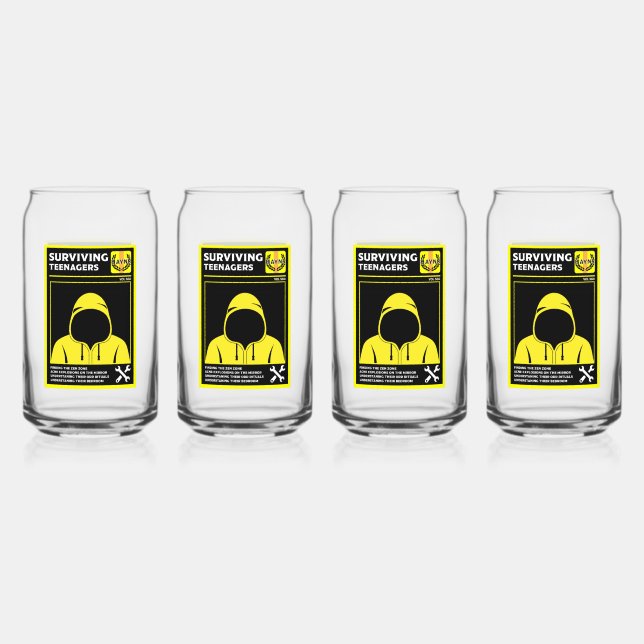 How To Survive Teenagers Can Glass (Front)