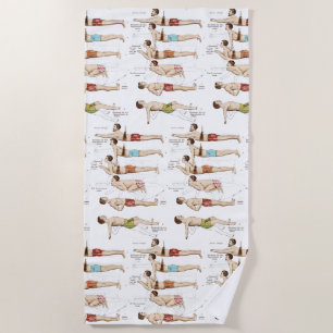 How to Swim Vintage French Swimmers Beach Towel