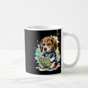 How to train human funny beagle reading book dog coffee mug