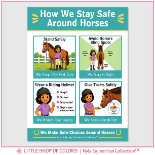 How We Stay Safe Around Horses Equestrian Safety Poster
