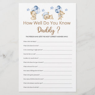 How Well Do You Know Daddy Boy Baby Shower 