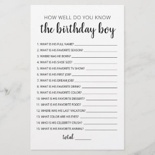 How Well Do You Know The Birthday Boy Game