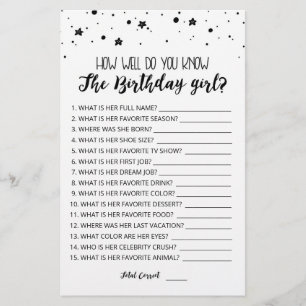 How well do you know the Birthday girl game