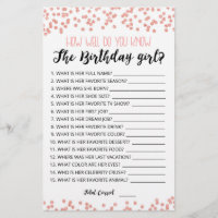How well do you know the Birthday girl game