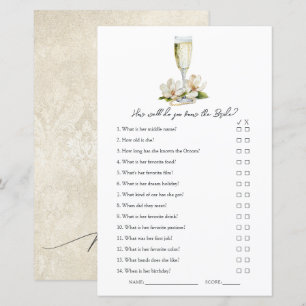 How Well Do You Know the Bride? Bridal Shower Game