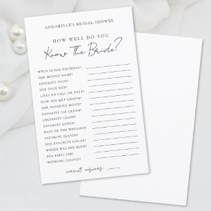 How Well Do You Know The Bride Bridal Shower Game