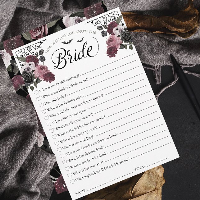 How Well Do You Know the Bride Bridal Shower Game Invitation (How Well Do You Know the Bride Bridal Shower Game Invitation)