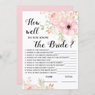 How well do you know the Bride Floral Bridal Game Invitation