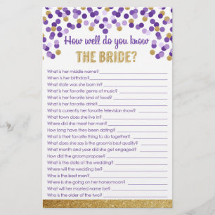 How well do you know the Bride? Game