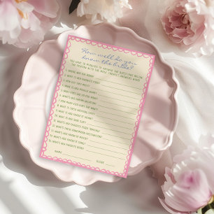How Well Do You Know The Bride Game Card
