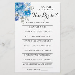 How Well Do You Know The Bride Game Card