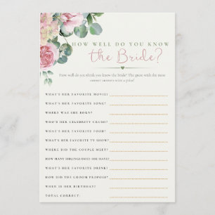 How Well Do You Know the Bride Game floral Invitation