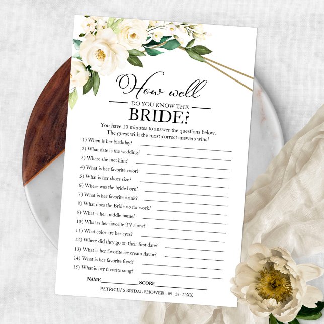 How Well Do You Know The Bride Greenery Geometric Flyer (Creator Uploaded)