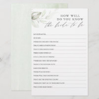 How Well Do You Know The Bride To Be Bridal Shower