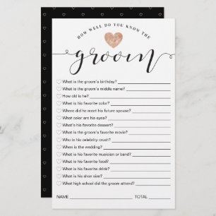 How Well Do You Know the Groom Bridal Shower Game