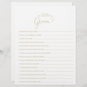 How Well Do You Know the Groom Bridal Shower Game