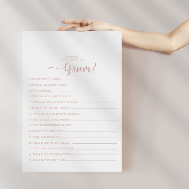 How Well Do You Know the Groom Bridal Shower Game (Creator Uploaded)