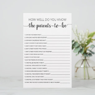 How well do you know the Parents-to-be Baby Shower