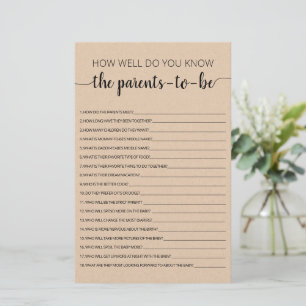 How well do you know the Parents-to-be Baby Shower