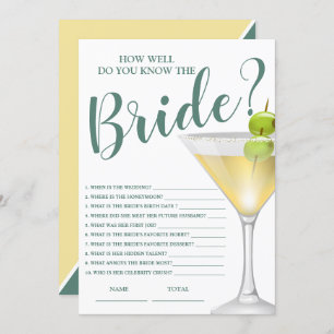 How well know the Bride Elegant Bridal Shower Invitation