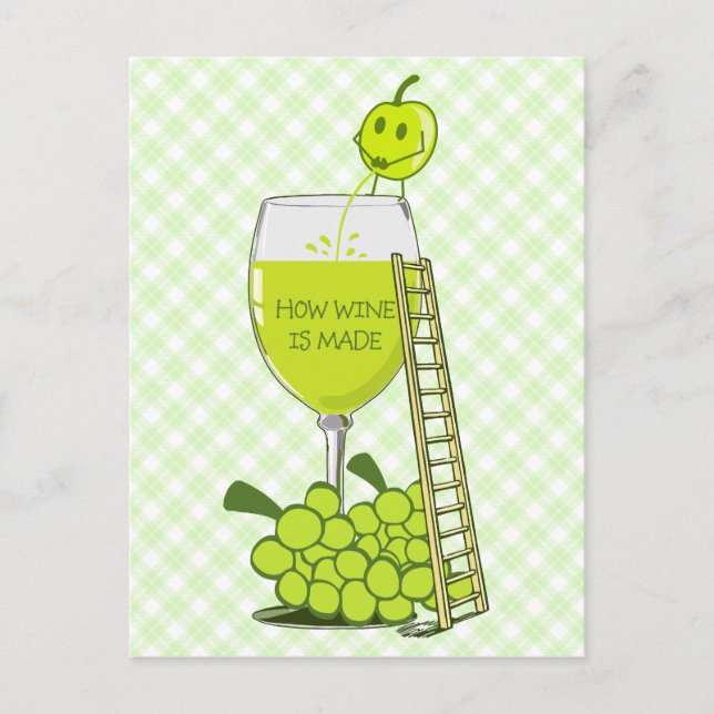 How Wine is Made Funny Illustration Postcard (Front)