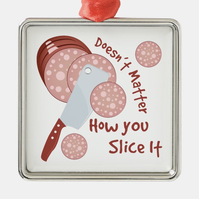 How You Slice It Metal Tree Decoration (Front)