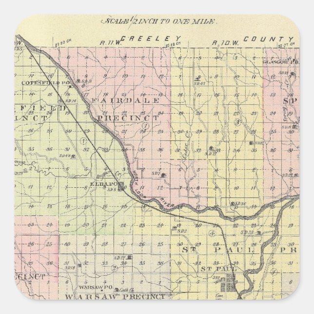 Howard County, Nebraska Square Sticker (Front)