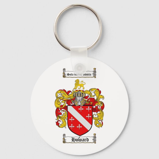 HOWARD FAMILY CREST -  HOWARD COAT OF ARMS KEY RING (Front)