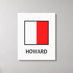 Howard Family Name Nautical Flag Canvas Print