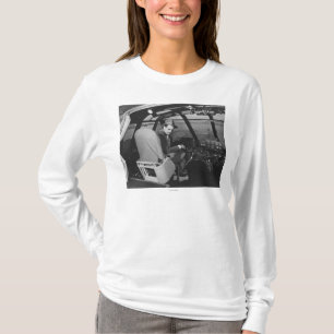 Howard Hughes in Spruce Goose Wooden Plane T-Shirt