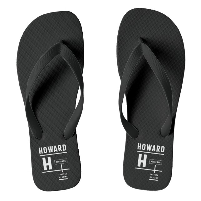 Howard Personalised Name Birthday Gift Thongs (Footbed)