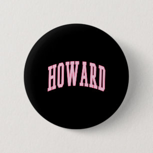 Howard Vintage Preppy Varsity Pink Sports 6 Cm Round Badge