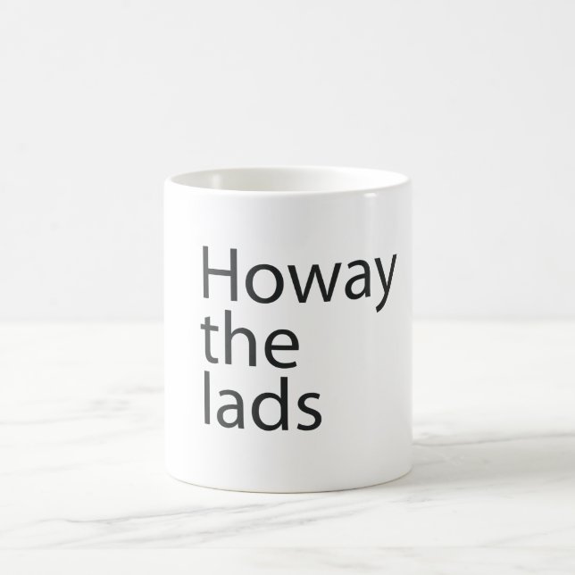 Howay the lads in Black writing Mug (Center)