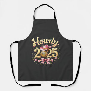 Howdy 2025 New Year Eve Cowboy Western Apron