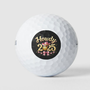 Howdy 2025 New Year Eve Cowboy Western Golf Balls