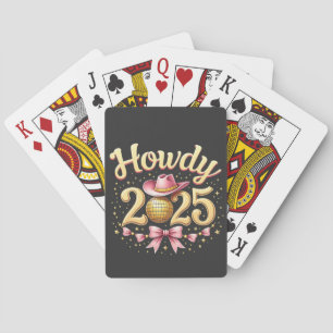 Howdy 2025 New Year Eve Cowboy Western  Playing Cards