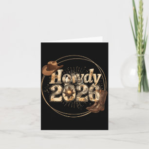 Howdy 2026 New Year Hello 2026 Western New Year  Card