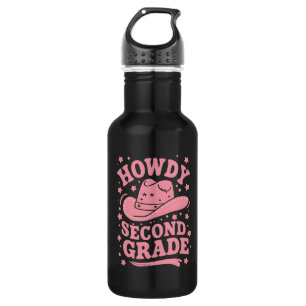 Howdy 2nd Grade Cowboy Cowgirl Back To School 532 Ml Water Bottle