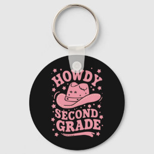 Howdy 2nd Grade Cowboy Cowgirl Back To School Key Ring